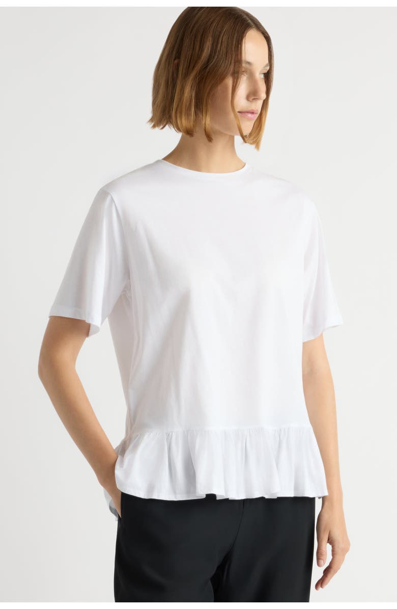 Modern Citizen Leonie Organic Cotton Ruffled Tunic Tee, Alternate, color, White
