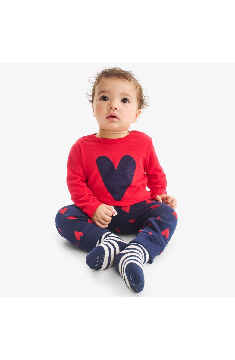 Primary Baby Sweatpant In Confetti Hearts, Alternate, color, Navy Mini Lollipop Hearts