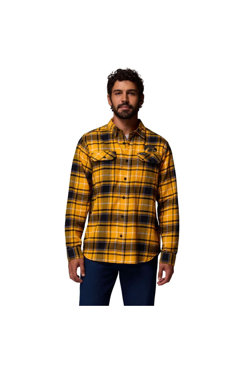 Men's Columbia  Gold Iowa Hawkeyes Flare Gun Omni-Wick Flannel Long Sleeve Button-Up Shirt, Main, color, Gold
