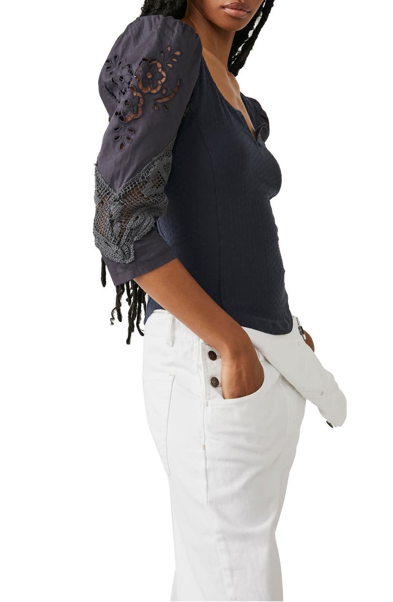 Free People Brunch Date Puff Sleeve Top, Alternate, color,