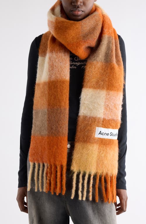 Acne Studios Vally Plaid Alpaca, Wool & Mohair Blend Scarf