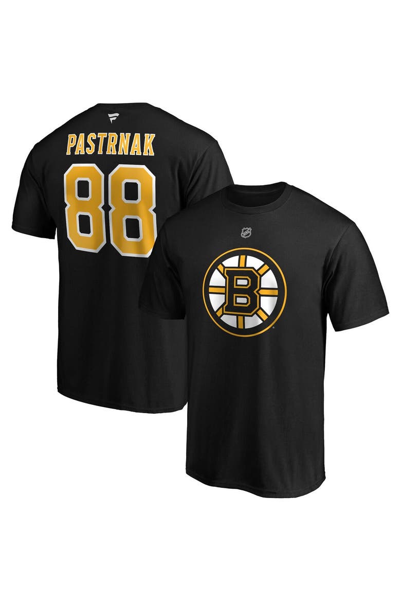 Men's Fanatics Branded David Pastrnak Black Boston Bruins Big & Tall Name & Number T-Shirt, Main, color, Black