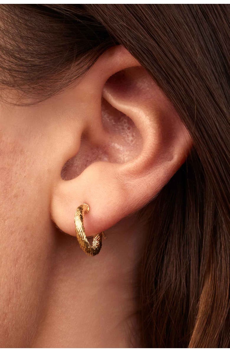 Oradina 18K Yellow Gold Twist of Fate Hoops, Alternate, color, 