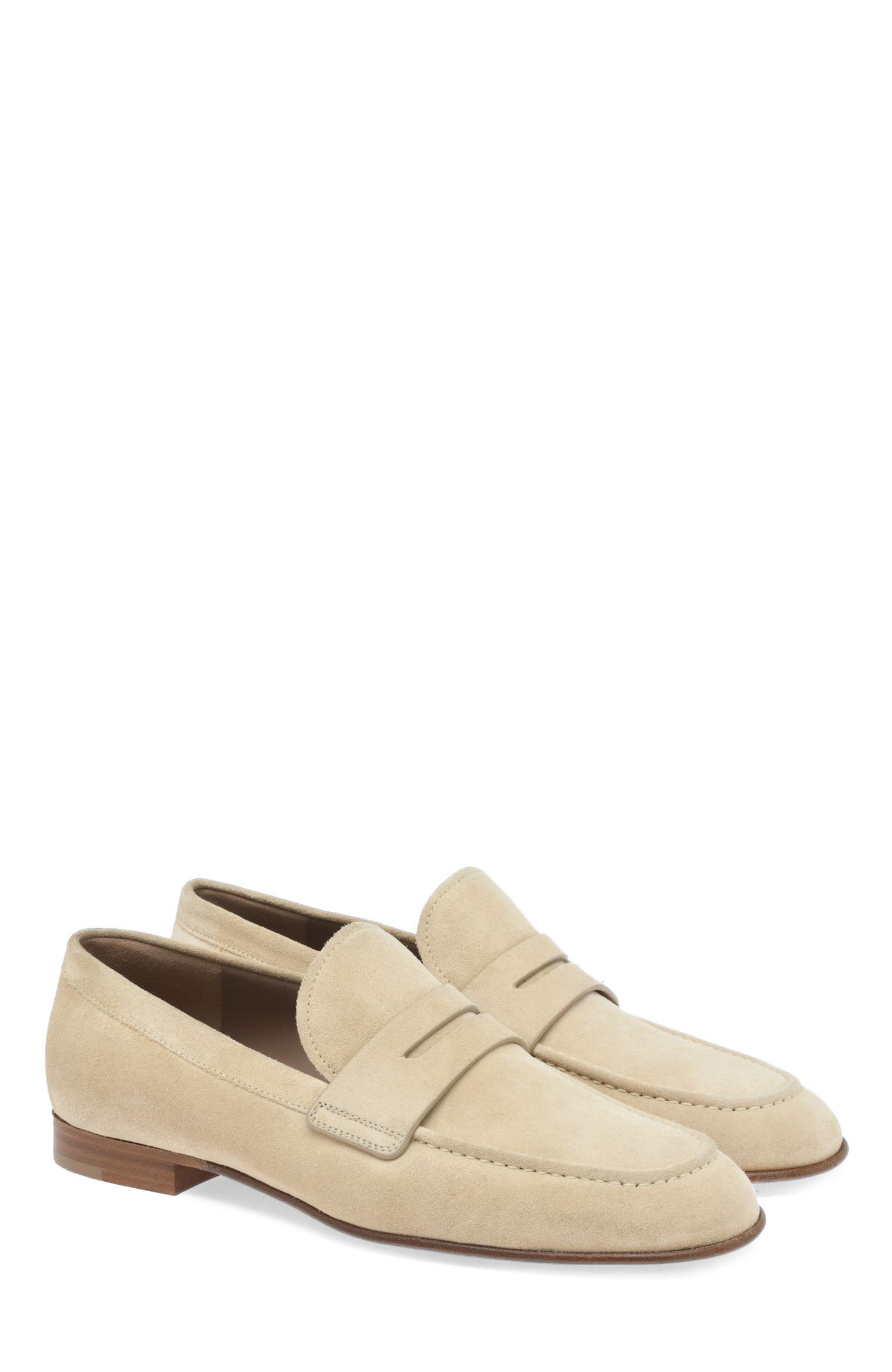 Gianvito Rossi Carlo Mocassin, Alternate, color, Brown Suede Leather