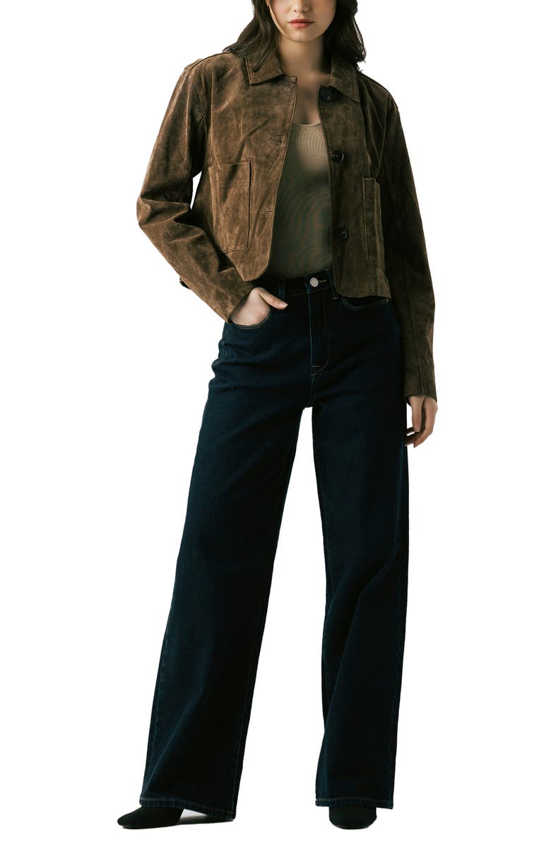 BLANKNYC Suede Crop Jacket, Alternate, color, 