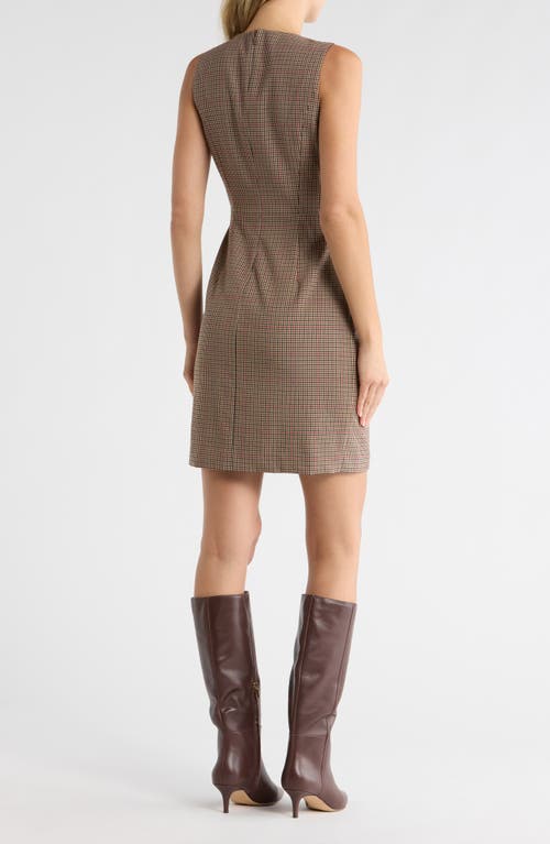 Theory Betty Check Plaid Sleeveless Sheath Dress In Gray