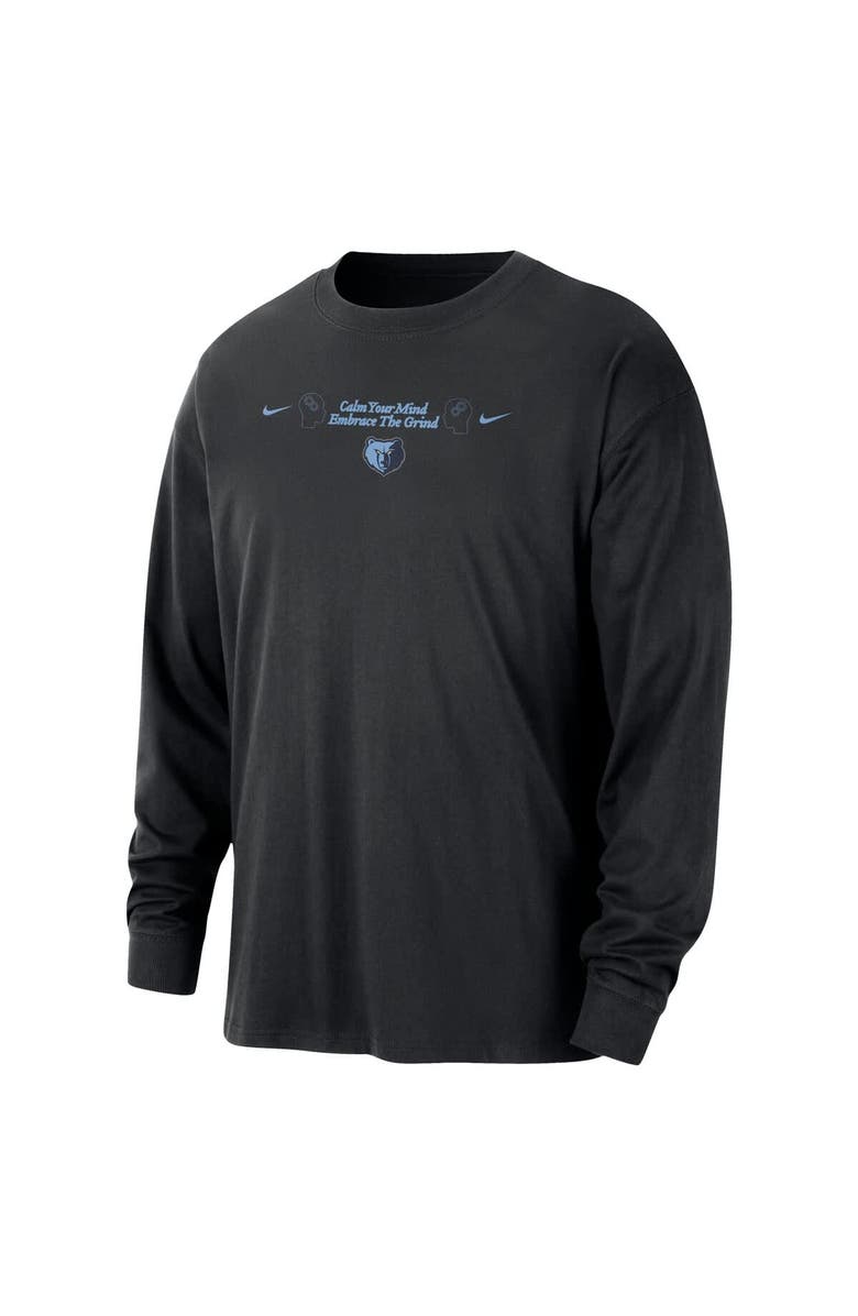 Nike Men's Nike Black Memphis Grizzlies Courtside Oversized Long Sleeve T-Shirt, Alternate, color, Black