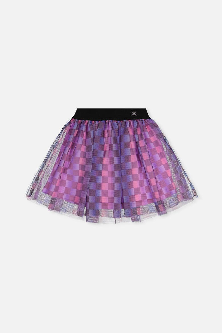 Checkered Mesh A-Line Skirt, Main, color, Black Checkered Print