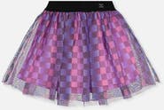 Deux par Deux Checkered Mesh A-Line Skirt