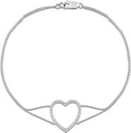 DELMAR Diamond Open Heart Bracelet - 0.08ct.