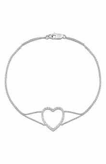 DELMAR Diamond Open Heart Bracelet - 0.08ct.
