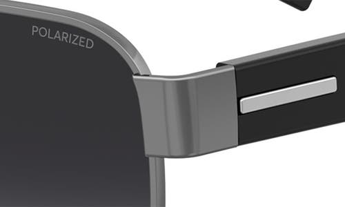 Hugo Boss 60mm Polarized Rectangular Sunglasses In Gray