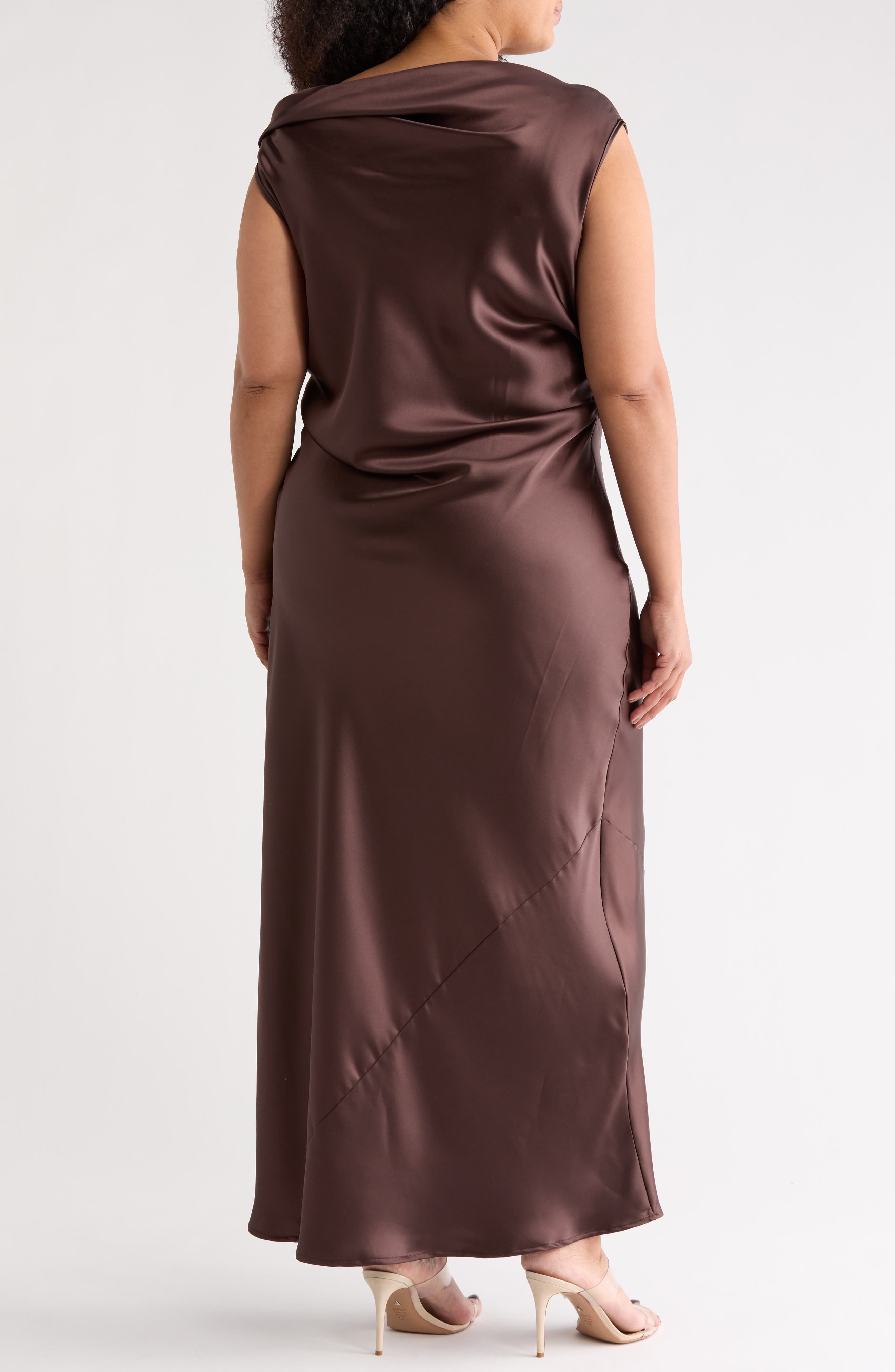 One-Shoulder Satin Maxi Dress - image 4