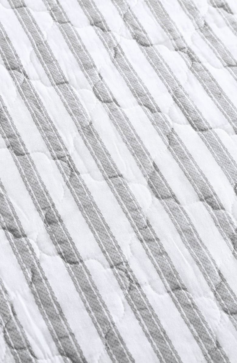 STONE COTTAGE Willow Way Ticking Stripe Quilt & Sham Set, Alternate, color, Lt-Pastel Grey