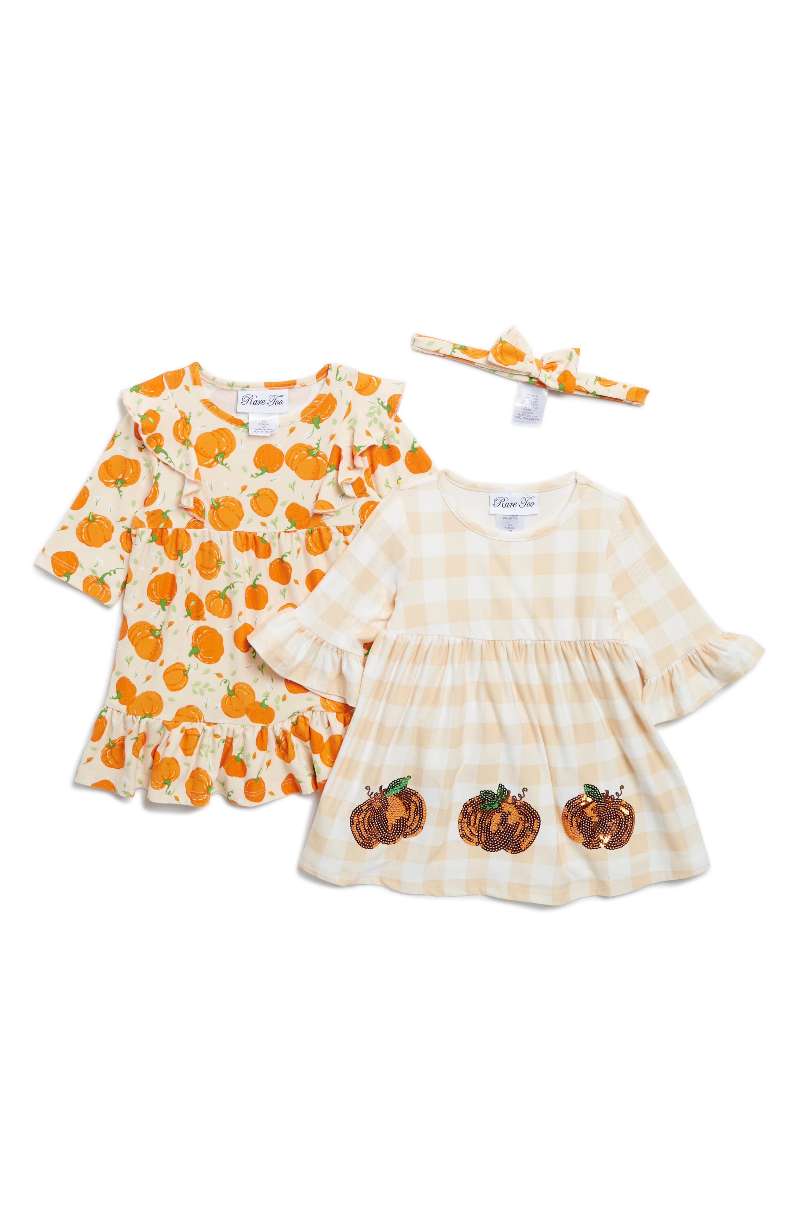 Rare Editions Harvest Assorted 3-Pack Dress & Bow Headband Set (Women ...