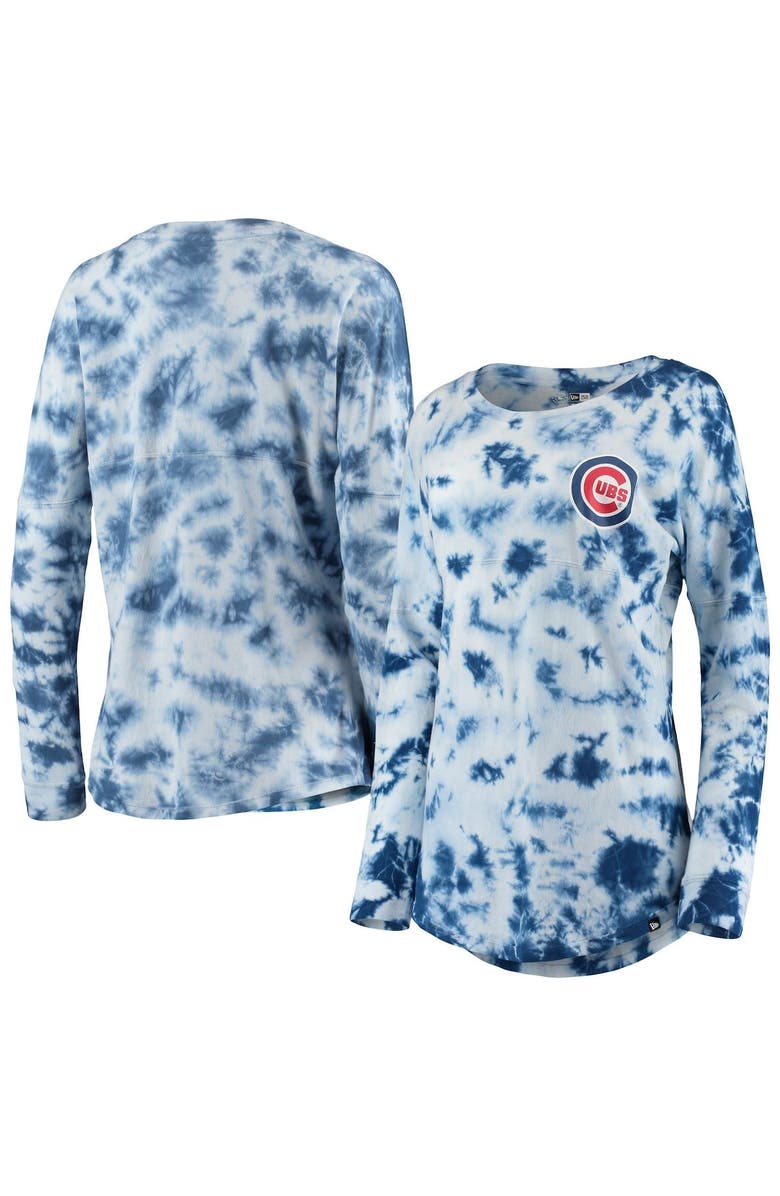 New Era Women's New Era Royal Chicago Cubs Tie-Dye Long Sleeve T-Shirt, Main, color, Royal