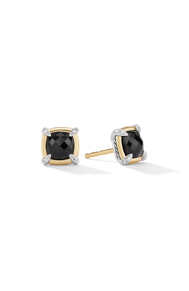 David Yurman Petite Chatelaine<sup>®</sup> Stud Earrings with Semiprecious Stone and Diamonds, Main, color, 