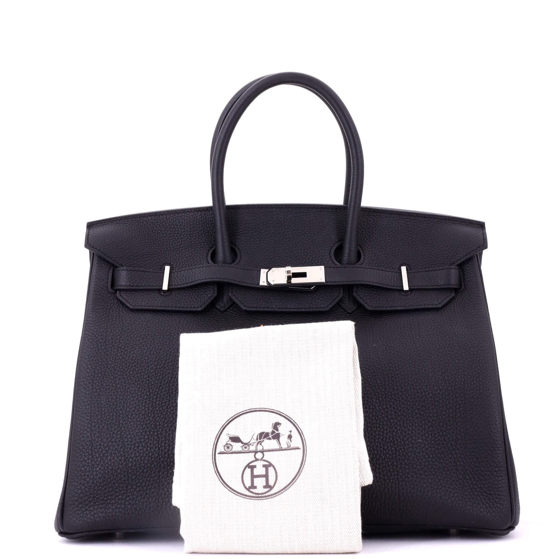 Pre-Owned Hermes Birkin Handbag Black Togo with Palladium Hardware 35, Alternate, color, Noir