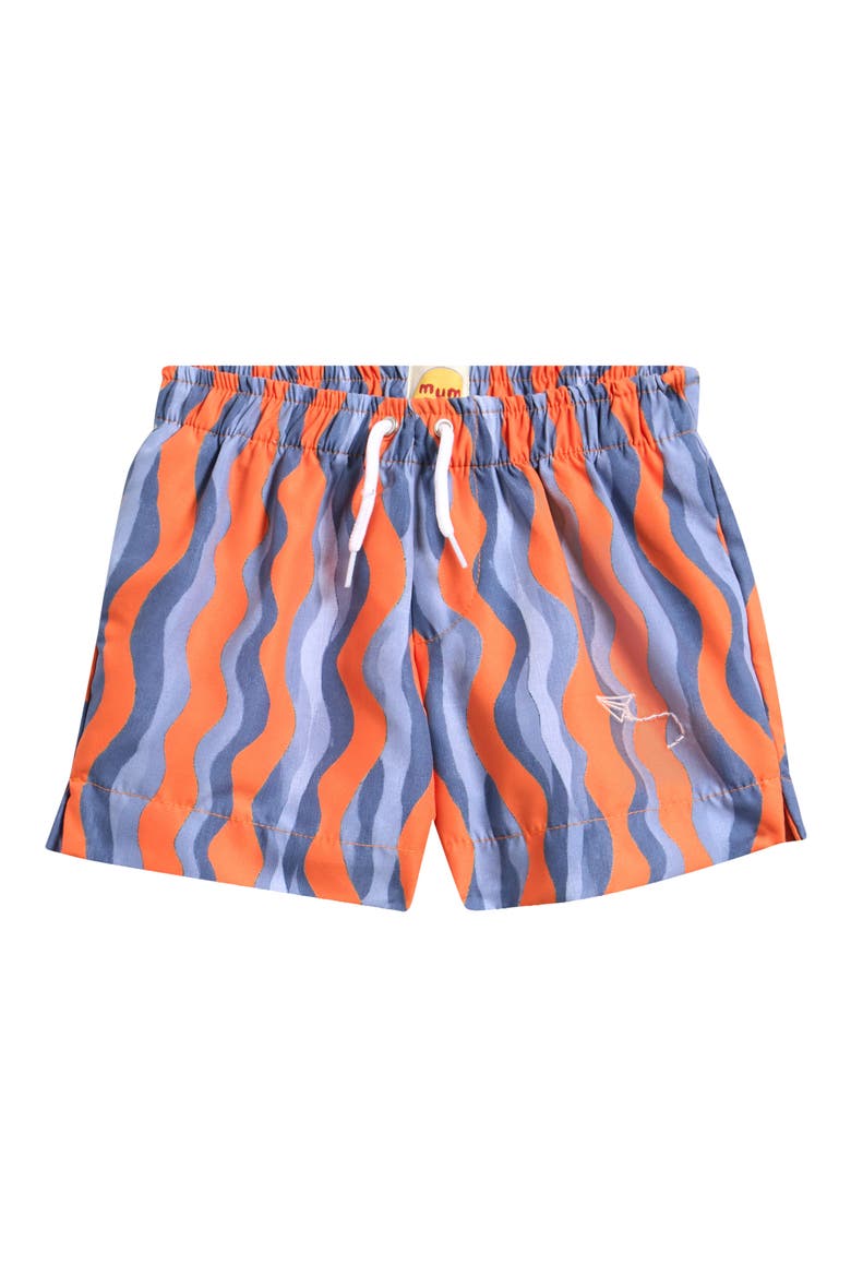 Kids' Print Swim Trunks, Main, color, ORANGE