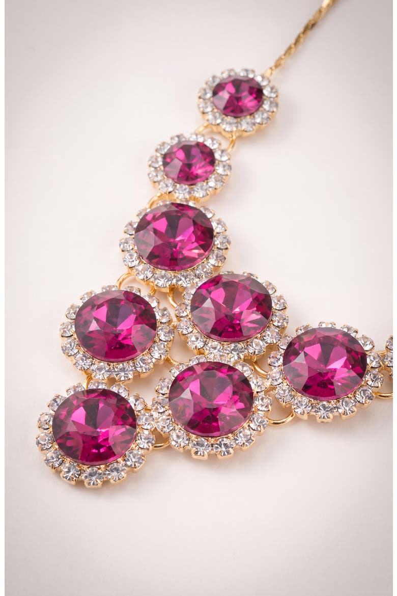 Elegant Necklace and Dangle Earrings Set, Alternate, color, Deep Pink