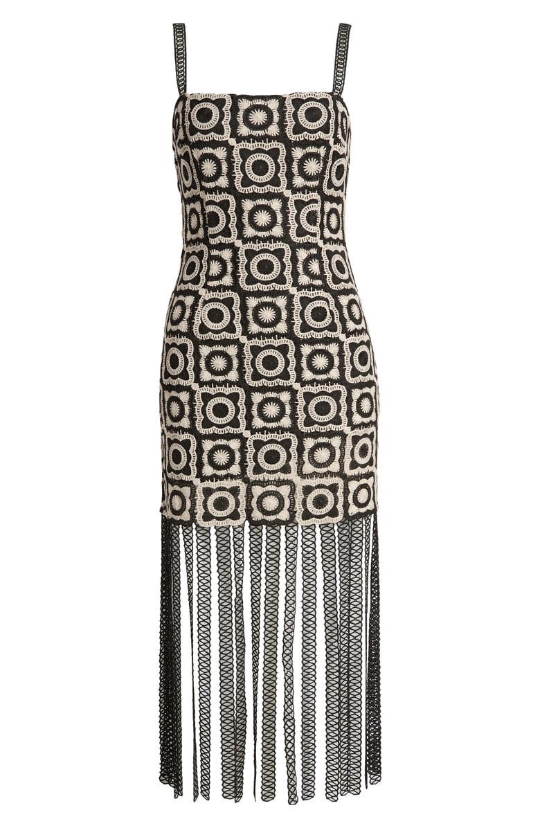 Saylor Risette Crochet Fringe Hem Dress, Alternate, color, 