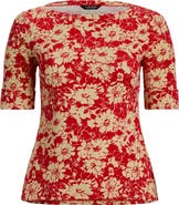 Lauren Ralph Lauren Floral Stretch Knit Top