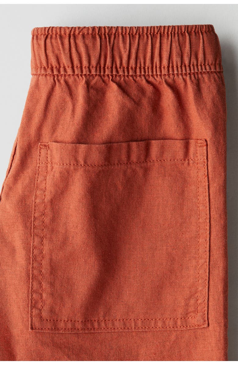 H&M Linen-blend pants, Alternate, color, Rust Red