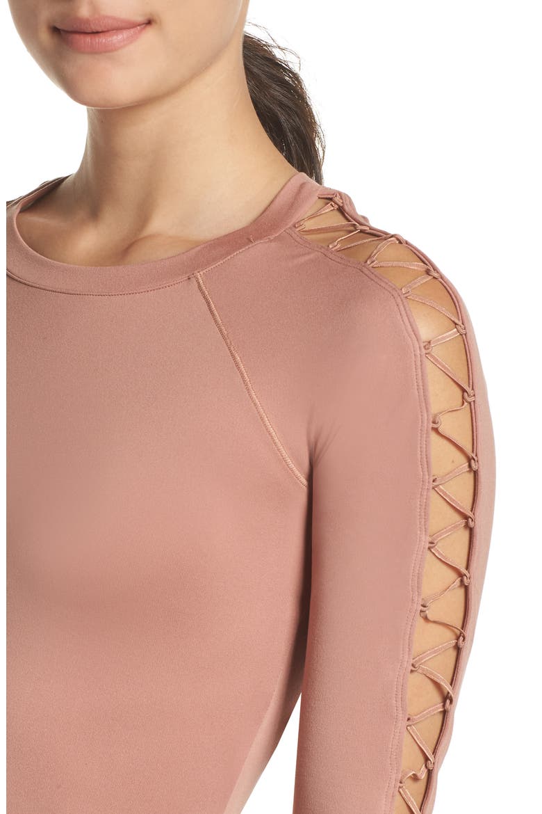Highline Fitted Crop Top, Alternate, color, HENNA