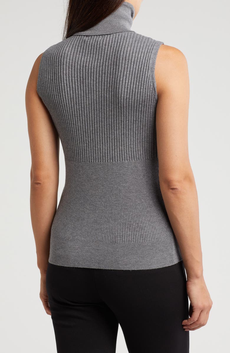 MAX STUDIO Sleeveless Ribbed Turtle Neck, Alternate, color, Charcoal