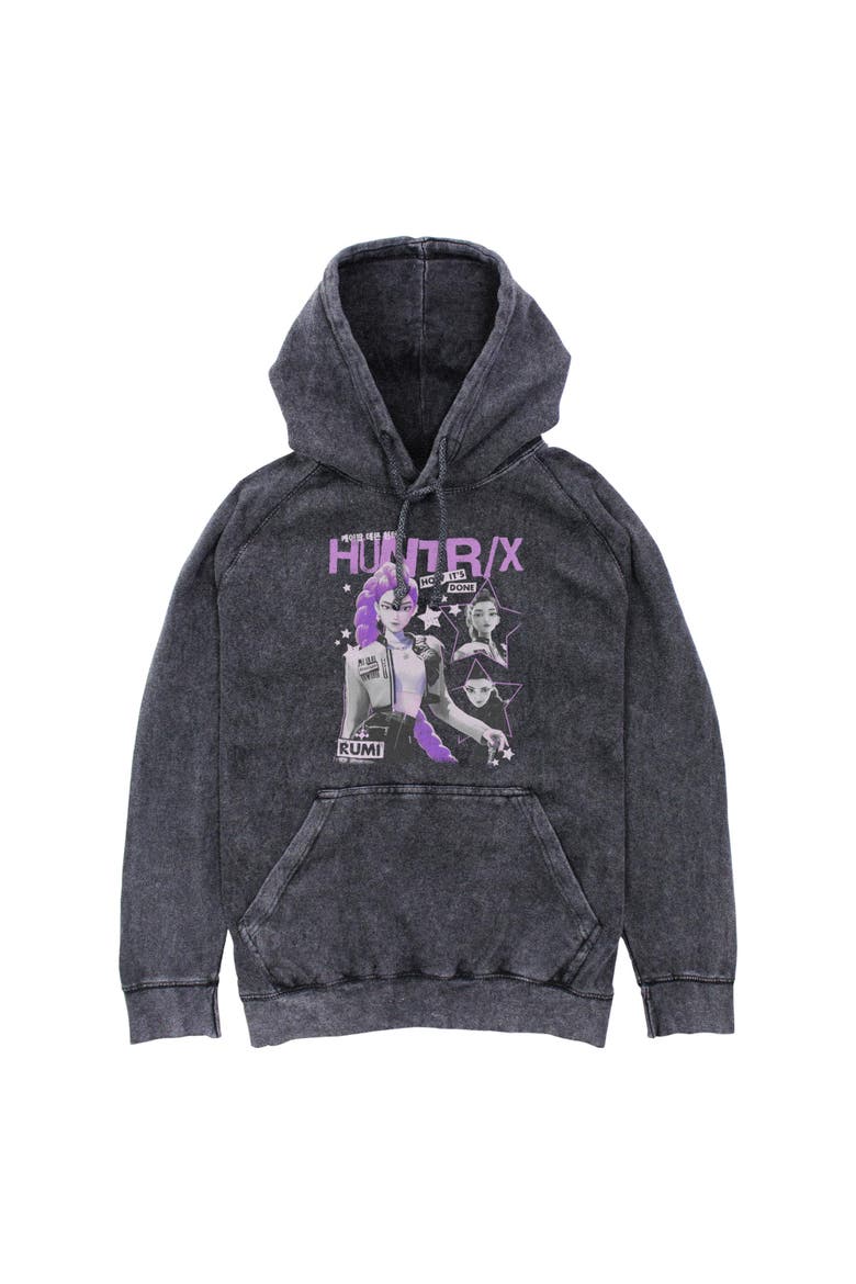 Men's KPop Demon Hunters Pop Star Huntrix Rumi  Pull Over Hoodie, Main, color, Black