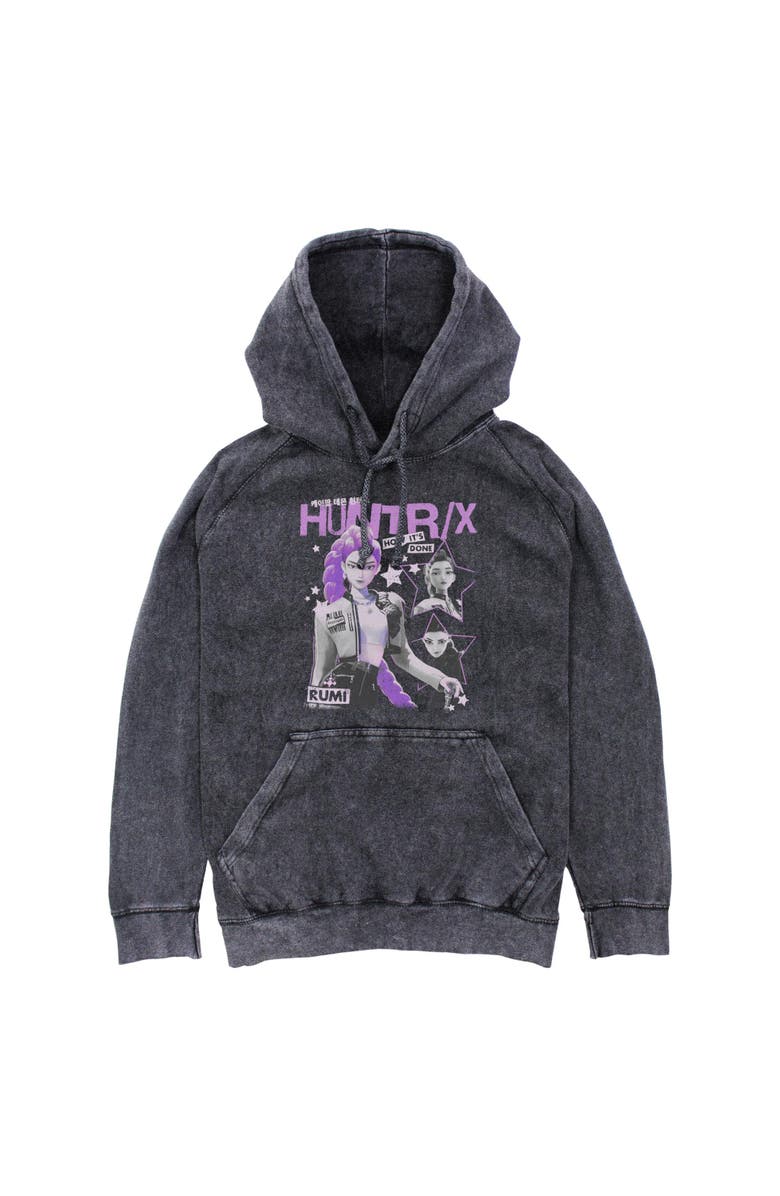 KPop Demon Hunters Men's KPop Demon Hunters Pop Star Huntrix Rumi  Pull Over Hoodie, Main, color, Black