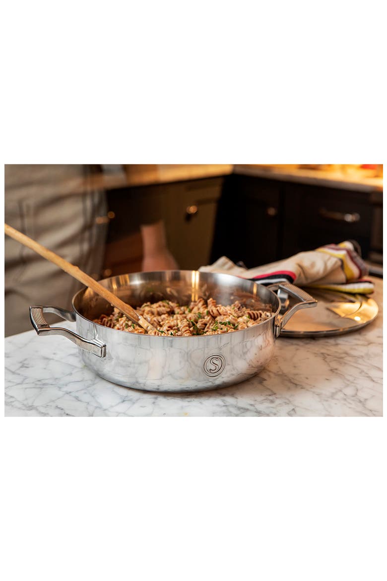SELECTS 3qt. Sauteuse with Lid, Alternate, color, STAINLESS STEEL