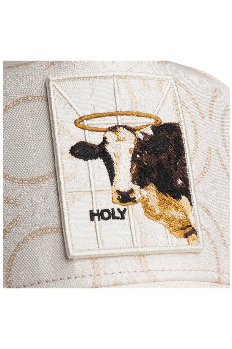 Holy Cow Jacquard Snapback Trucker Hat, Alternate, color, CHALK