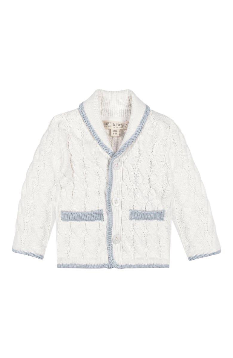 Hope & Henry Baby Organic Cardigan and Legging Set, Infant, Alternate, color, Soft White Cable
