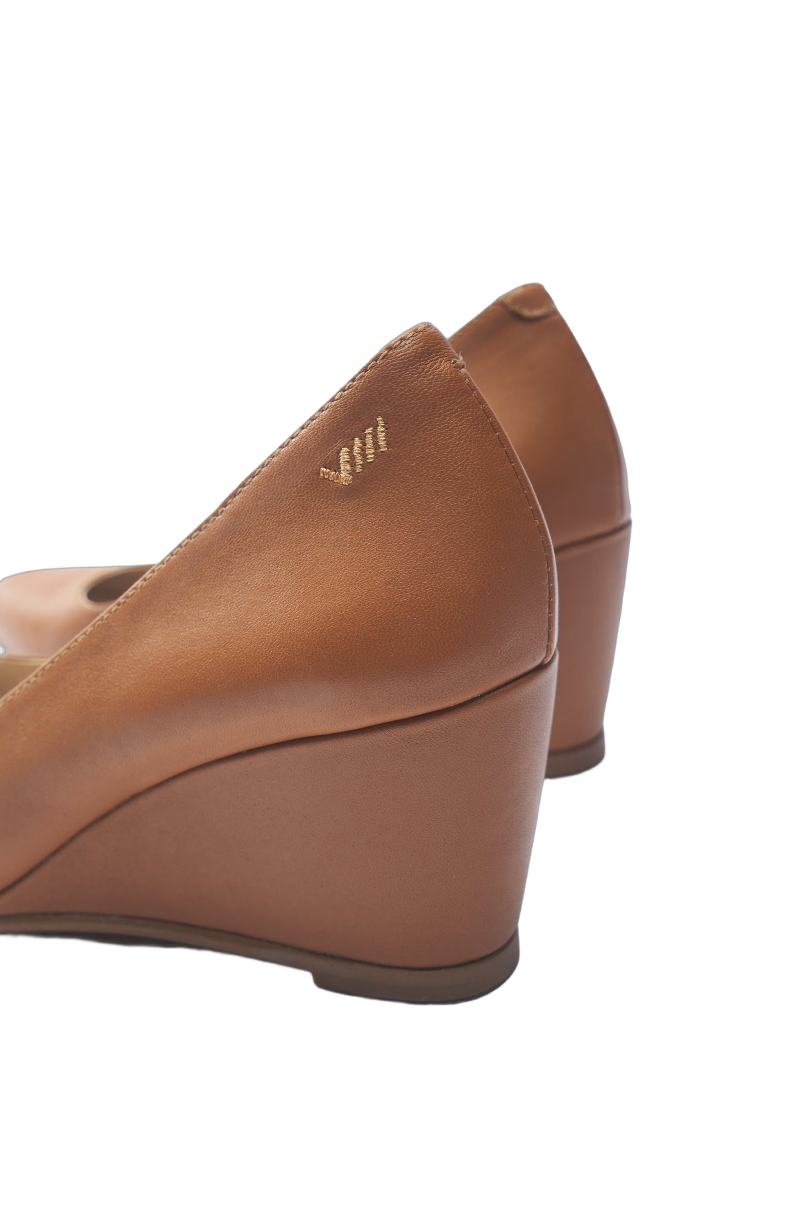 Verona Leather Wedges, Alternate, color, Whiskey Brown