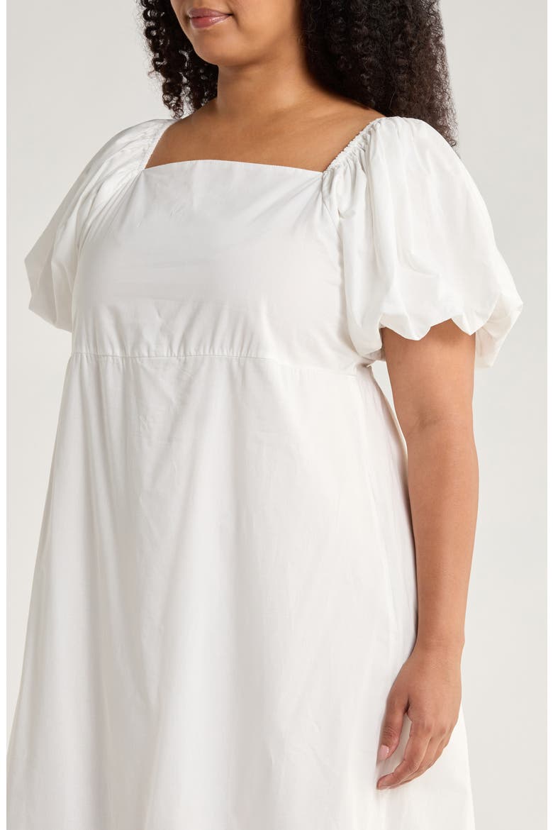 Xena Puff Sleeve Cotton Maxi Dress, Alternate, color, WHITE