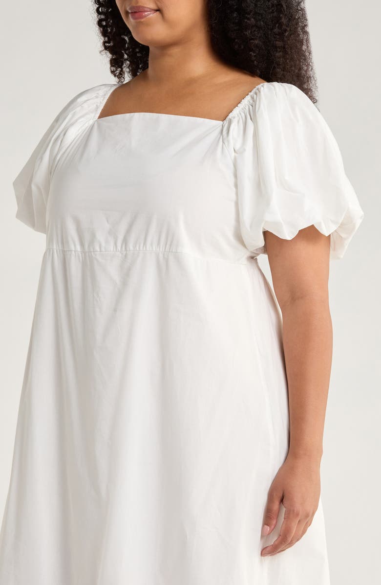 SUGARLIPS Xena Puff Sleeve Cotton Maxi Dress, Alternate, color, White