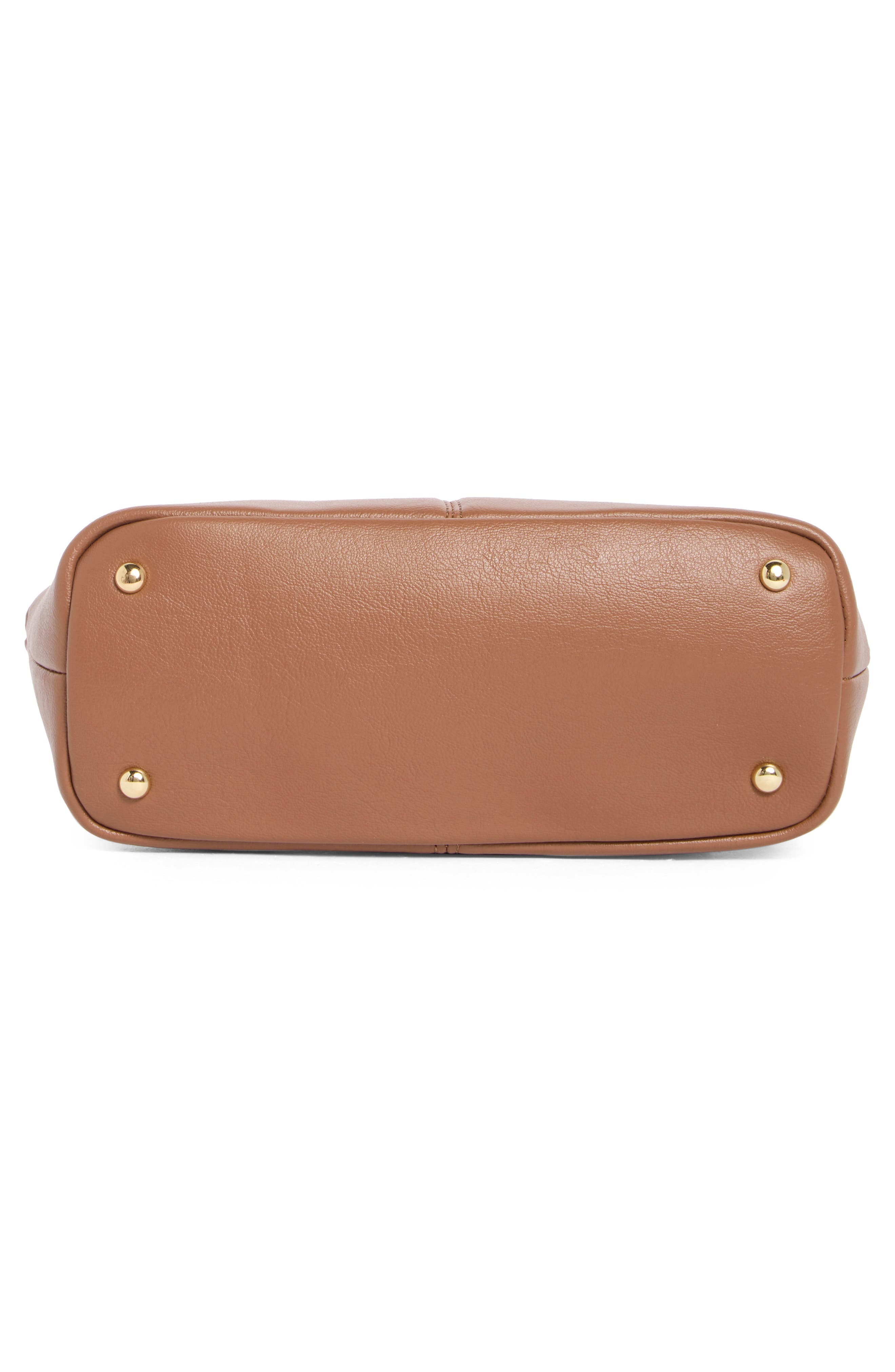 Gwenie Faux Leather Handbag With Scarf, Alternate, color, NUTSHELL