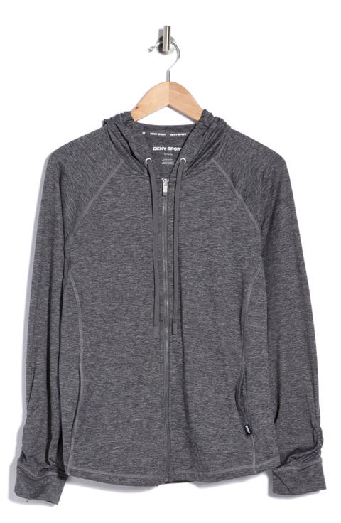 Space Dye Raglan Sleeve Full Zip Hoodie