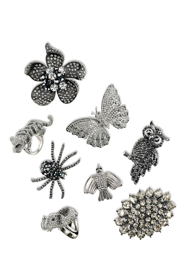 Accessories 'Critters' Pavé Elephant Ring, Alternate, color, SILVER MULTI