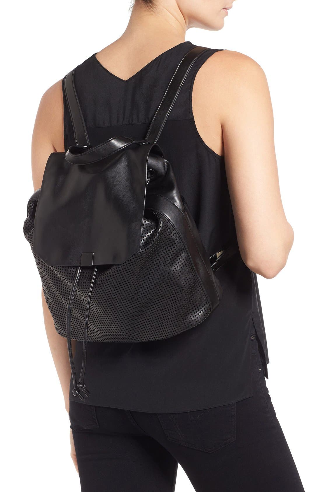 Phase 3 Perforated Faux Leather Backpack, Alternate, color, 