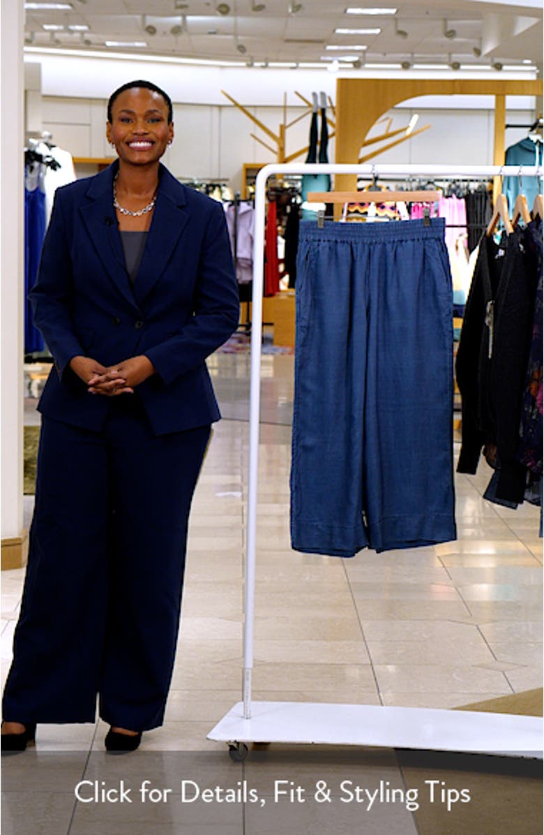 Smocked Waist Crop Wide Leg Pants, sales video thumbnail