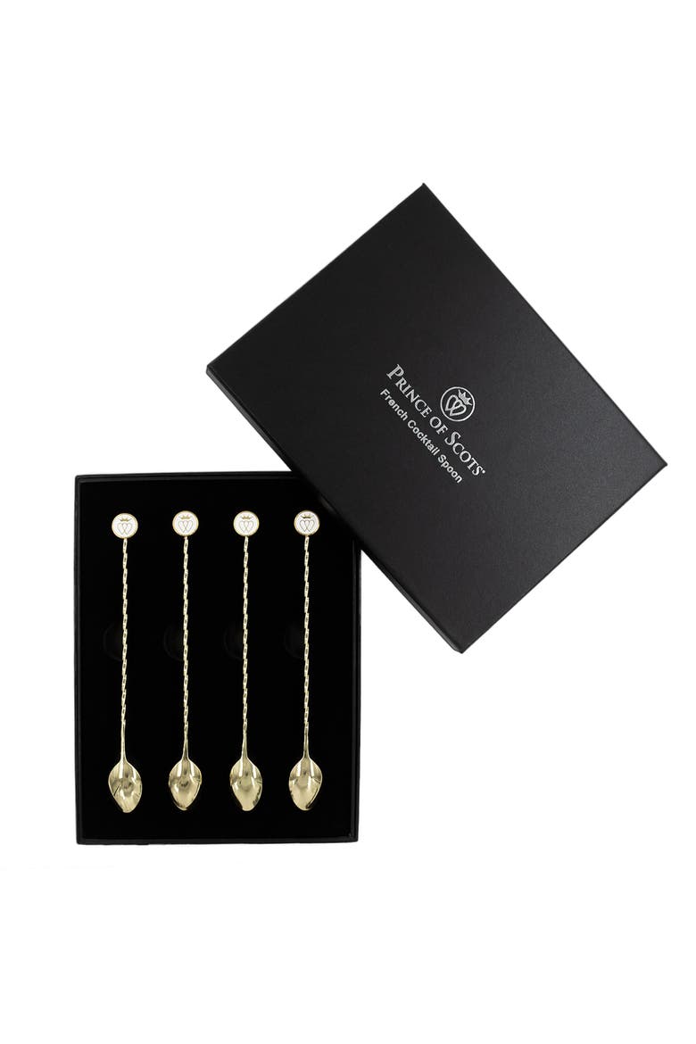 French Cocktail Spoons Gift Set, Alternate, color, Gold