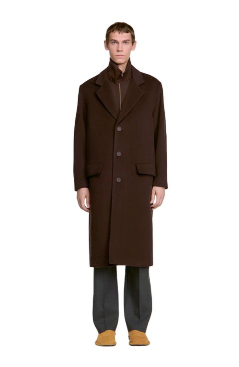 Long wool and cashmere coat