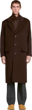 SANDRO Long wool and cashmere coat