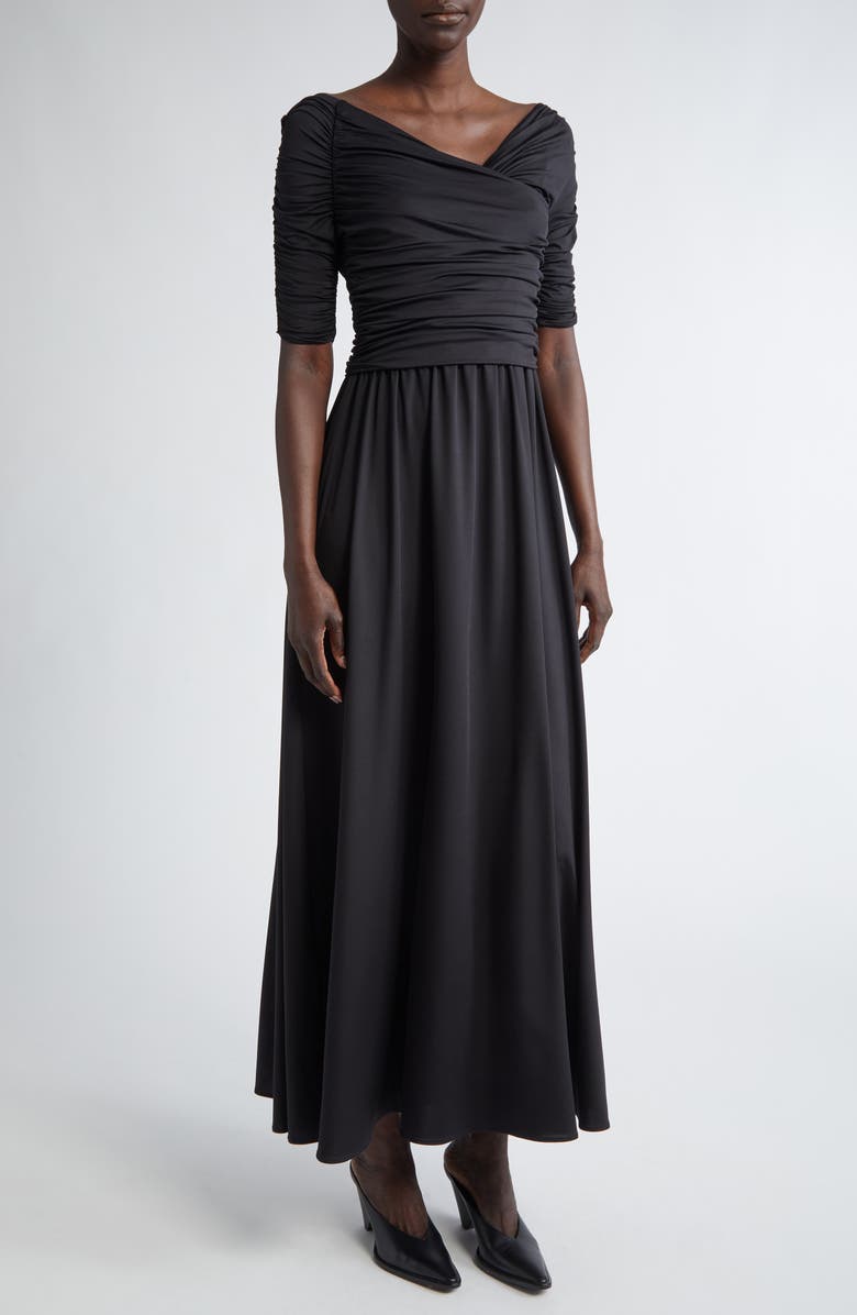 Altuzarra Char Ruched Off The Shoulder Stretch Jersey Midi Dress, Main, color, 