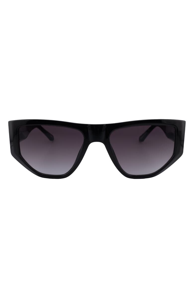 OTRA EYEWEAR Elka Cat Eye Sunglasses, Main, color, Black/ Smoke Fade