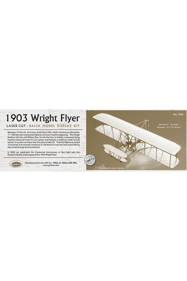 1903 Wright Brother Flyer Laser Cut Model Kit, Alternate, color, Multicolored