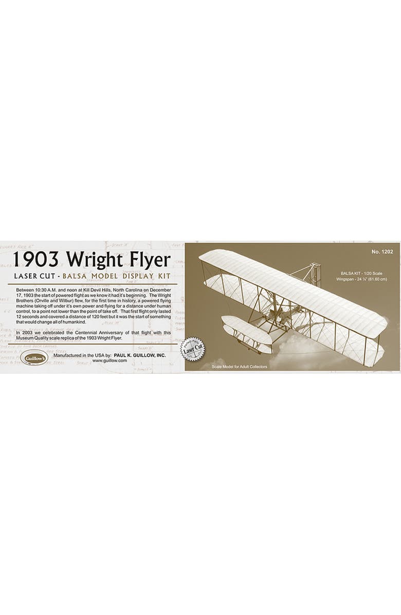 Guillow
s 1903 Wright Brother Flyer Laser Cut Model Kit, Alternate, color, Multicolored