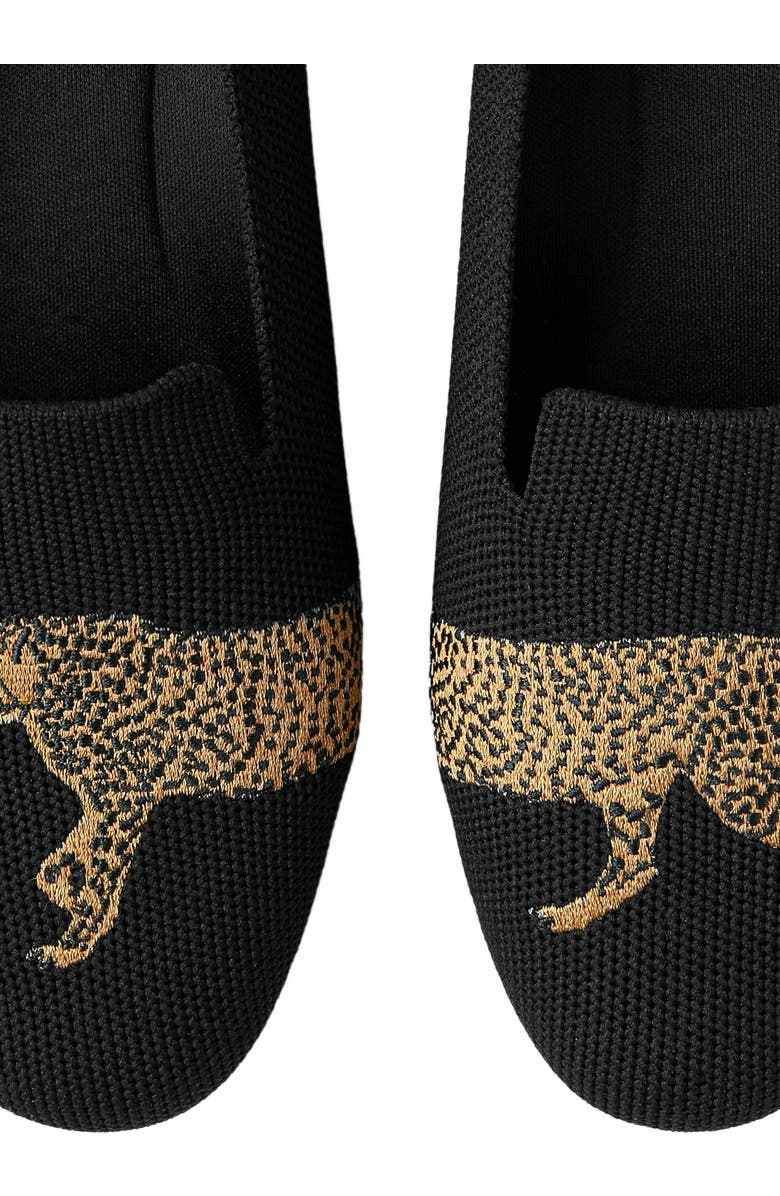 VIVAIA Round-Toe Embroidered Loafers, Alternate, color, Black - Cheetah